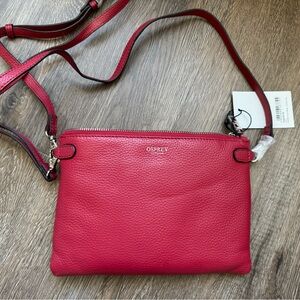 Osprey Red Leather Crossbody Bag